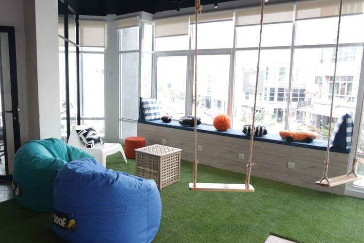 Chill area with bean bags at Sandbox Space coworking Kuala Lumpur