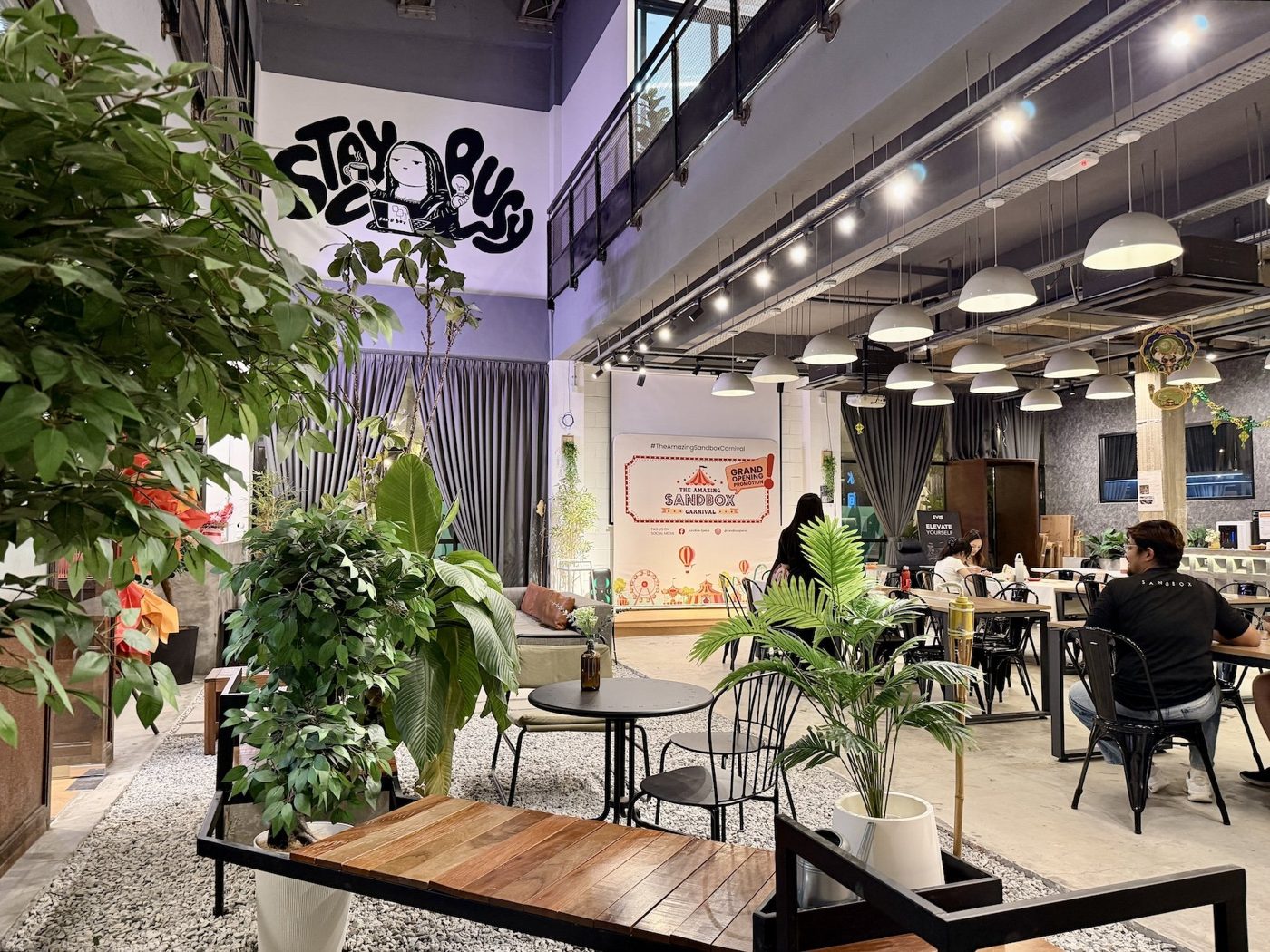 Modern coworking space interior at Sandbox Space in Kuala Lumpur