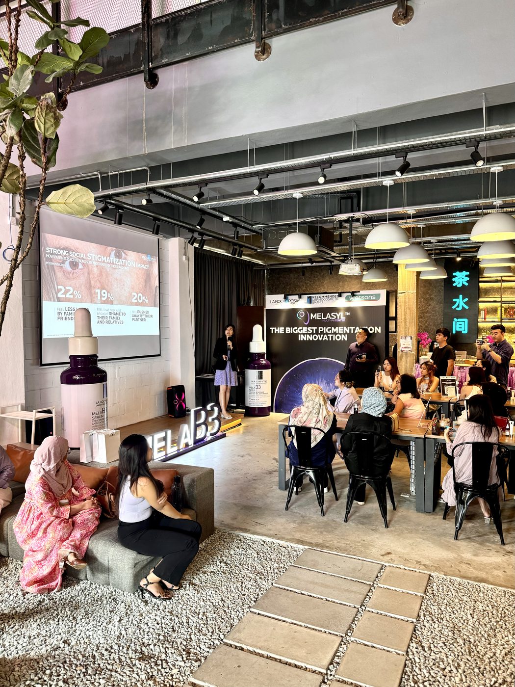 A skincare product launch in session at Sandbox Space Bandar Sunway