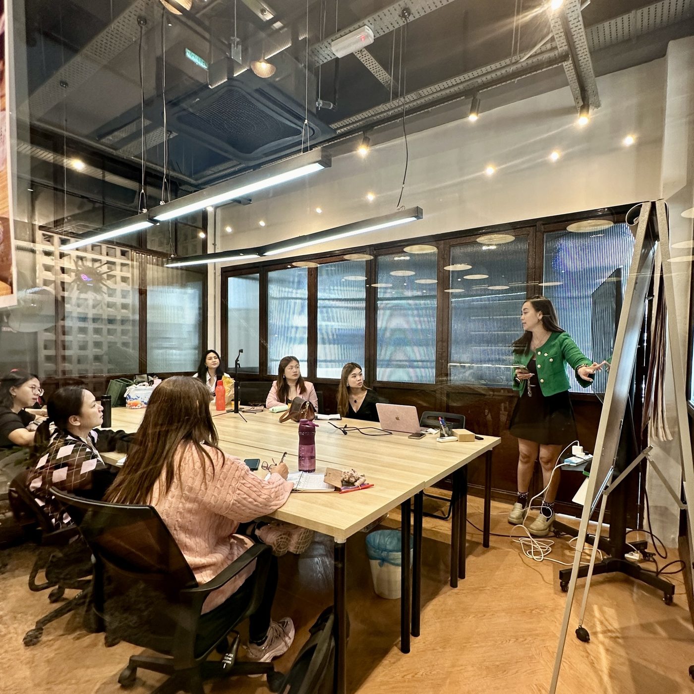 Weekly training class in session in the Sandbox Space training room