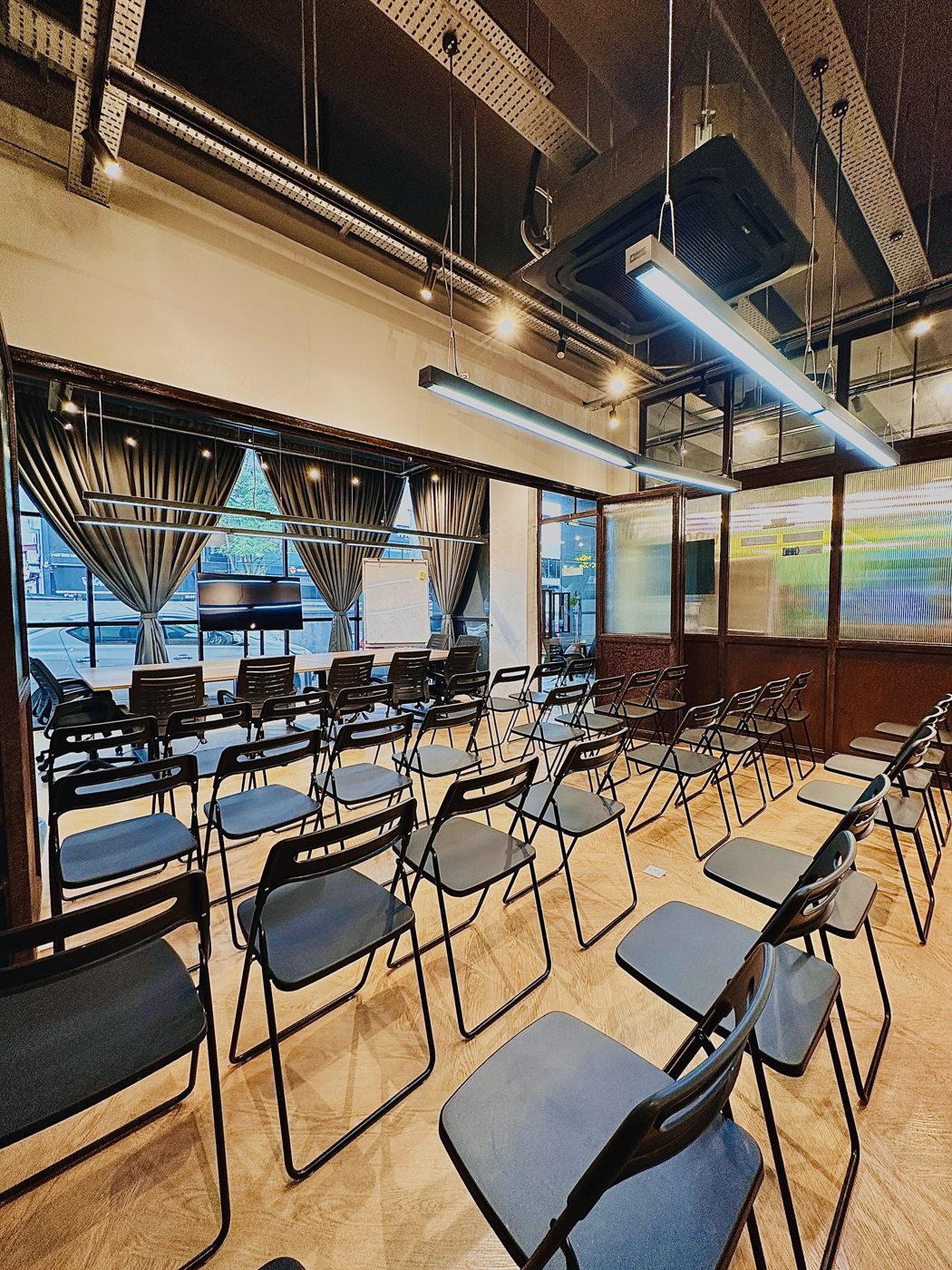 Training room set in theatre rows at Sandbox Space Bandar Sunway