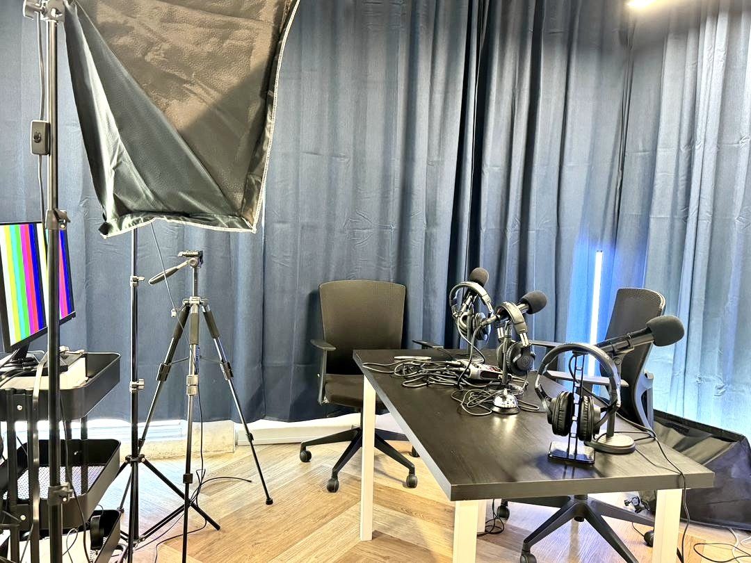 Podcast studio recording setup at Sandbox Space Sri Petaling